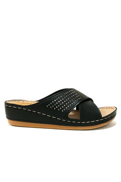 GEZER Black Stone Massage Sole Anatomical Comfort Slippers