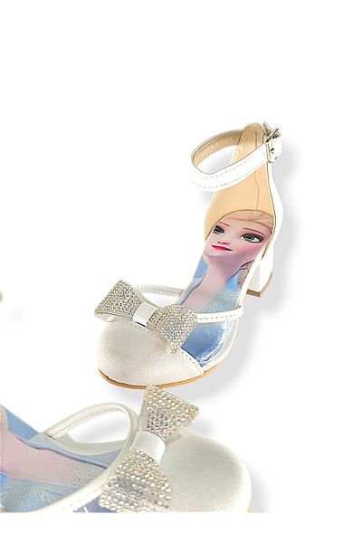 BDKButik Patoz Princess Printed Bow Children's Evening Dress Shoes High Heels