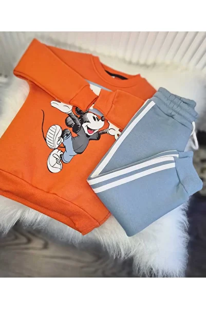 Prime Butik Orange Blue Colored Girl's Boy's Suits