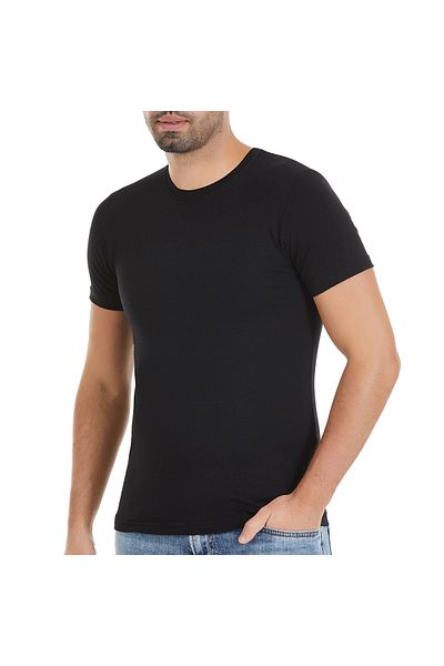Yıldız Çamaşır Men's 4-Piece Black Crew Neck Short Sleeve Lycra Athlete T-Shirt