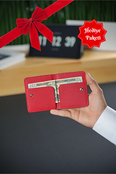 WATCHOFROYAL Paır Flotter Red Slım Hakiki Deri Cüzdan