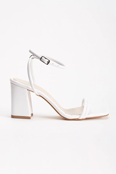 Satenora حذاء فيرا أبيض بكعب مفتوح من فيرا