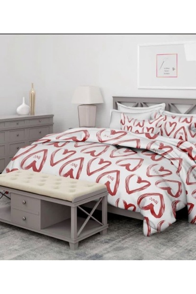 uykulife home collection Uykulife Romantic Heart Single Duvet Cover Set