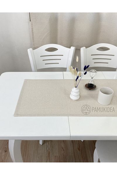 pamukidea 40x100 cm Λινά υφαντά Runner - 100% βαμβάκι, πλυμένο μπουλντάν, τραπεζάκι σαλονιού - τραπεζομάντιλο
