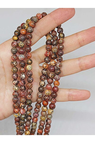Yasamtohumu Niz perli od jaspisnog kamena 6 mm (55702)