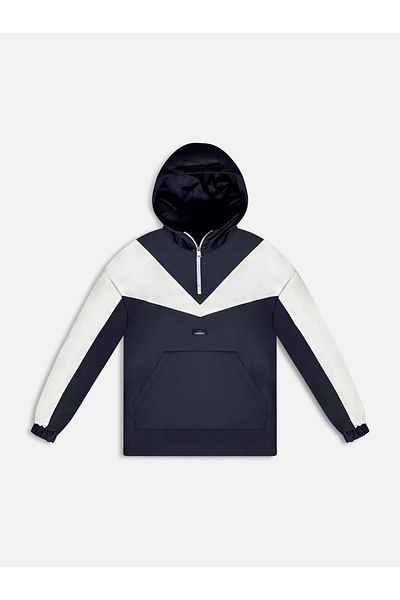 OHEPMODA Αδιάβροχο επένδυση εσωτερικά Διπλό Χρώμα Καγκουρό Τσέπη με κουκούλα Λεπτό αδιάβροχο