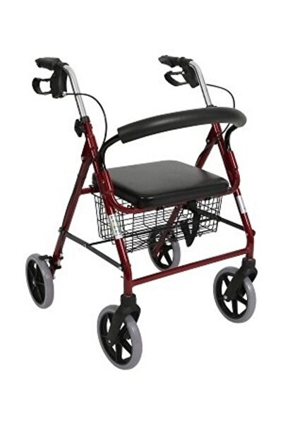 Medikalbirlik Rolatör Tekerlekli Oturaklı Katlanabilir Yürüteç oturma Yeri Olan Yürüteç Yaşlı Yürüme Aleti