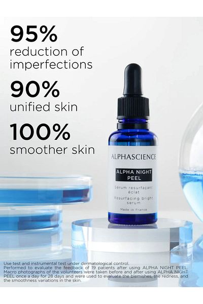 Alphascience Alpha Night Peel Configurating Rejuvenating Blemish Lightening and Balancing Night Serum 30 ml