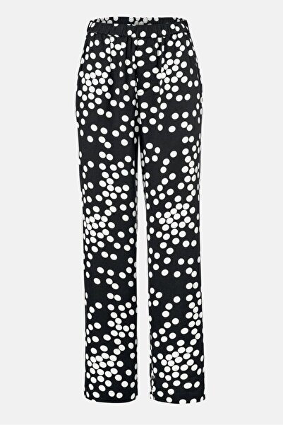 Tchibo Women Regular Fit Polka Dots Trouser Pants, Black
