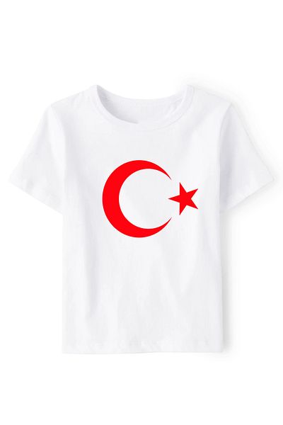 Let's Wear Unisex Παιδικό T-shirt - Τουρκική σημαία, κοντό μανίκι, λαιμόκοψη, 23 Απριλίου 19 Μαΐου 29 Οκτωβρίου 10 Νοεμβρίου