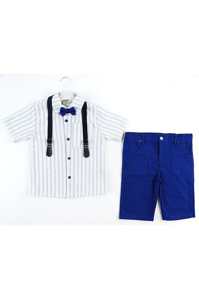 Katre Boy's Summer 4-Piece Shirt Capri Suit with Bow Tie Slope