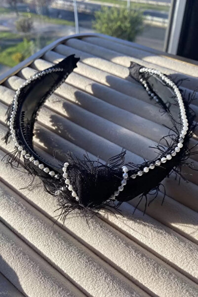 Vitastyle Black Color Pearl Hair Crown