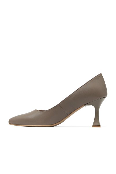 Bueno Shoes Gri Deri Kadın Topuklu Ayakkabı 01wa1401