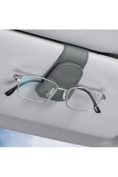 Sneezy Araç İçi Gözlük Tutucu Deri Manyetik Kart ve Gözlük Tutucu Klips Oto G...