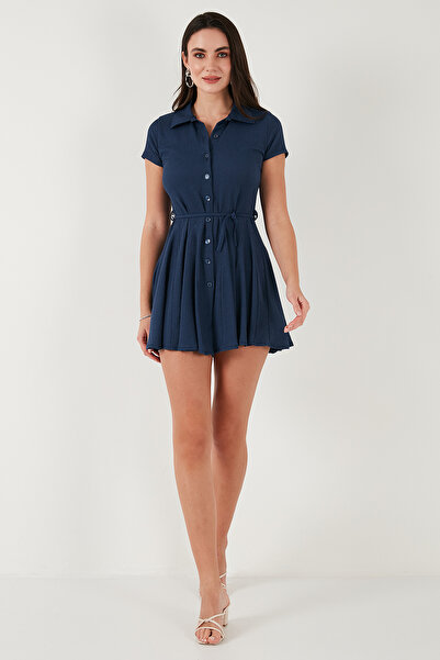 Lela Bağlama Detaylı Mini Gömlek Elbise ELBİSE 5869006