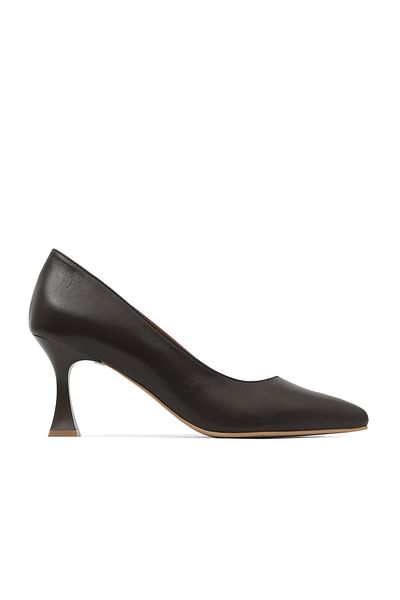 Bueno Shoes Кафяви кожени дамски обувки на висок ток 01wa1401