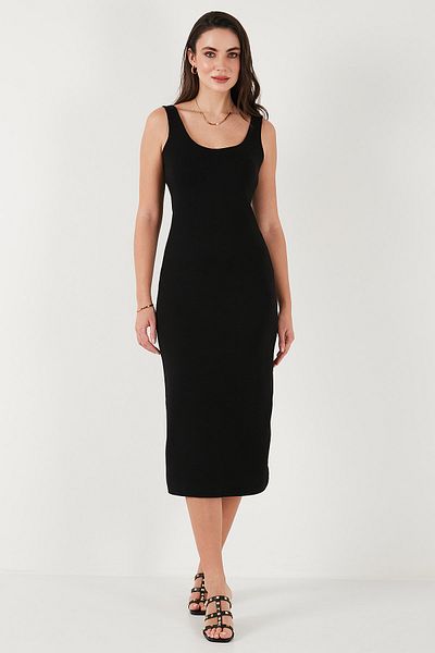 Lela Slim Fit Thick Straps Midi Dress Dress 5866154