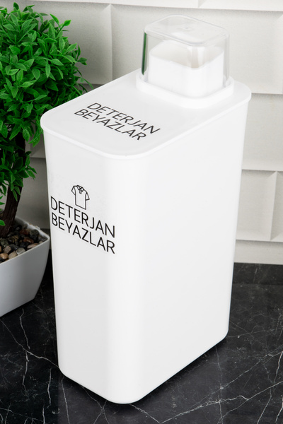 DNS HOME 3-Pack Self-Scaled Detergent Storage Container Colors Whites Blacks with Labels 3000 ml