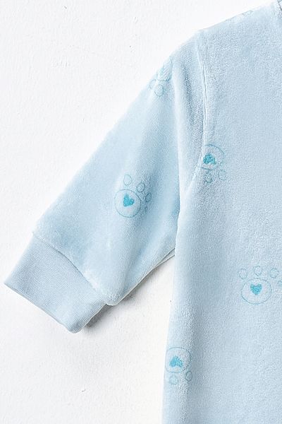 Hoppidik Mr. Cool Paw Patterned Velvet Fabric Front Snap Fastener Baby Romper