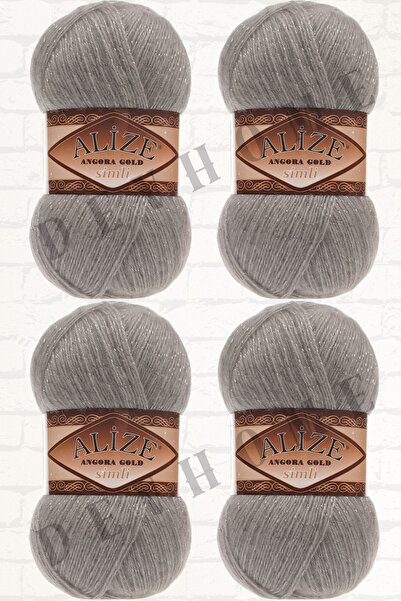 devhome Alize Angora Gold Simli El Örgü İpi İpliği Yünü Simli Yeleklik İp 4 Adet
