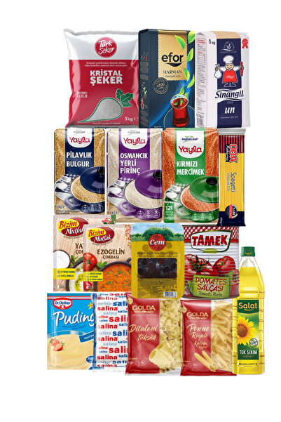 Yayla Ramazan paketi kumanya erzak kolisi ekonomik paket 16 parça ürün