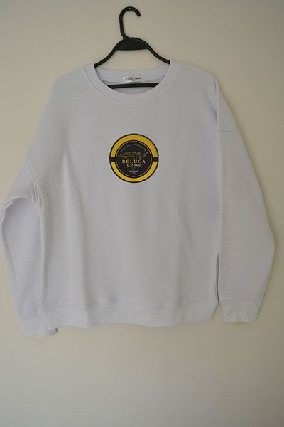 EldenStitch Φούτερ Beluga Caviar Κεντημένο Unisex Oversize