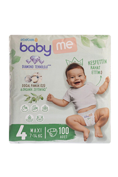 Baby&Me Maxi Size 4 Baby Diapers 100 Pieces