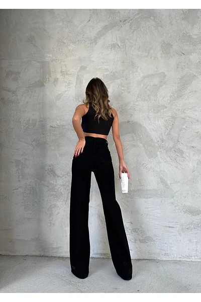 LİMABEL Mystery Milano - Black High Waist Loose Leg Women's Leo (Love 90's)
