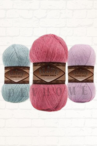 devhome Alize Angora Gold Glitter Hand Knitting Thread Yarn Wool Glitter Vest Thread 4 Pieces