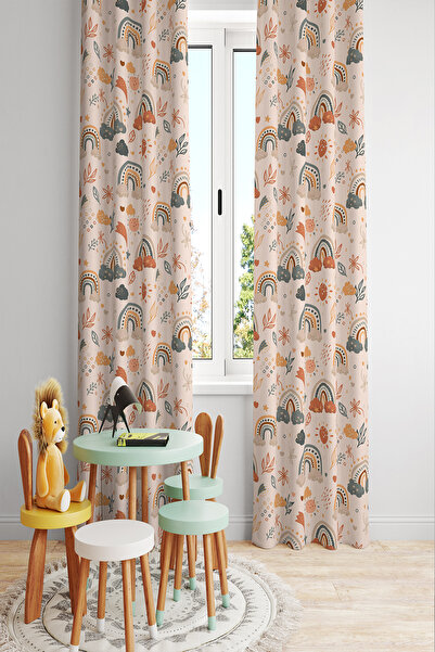 BelezaHome Bohemian Rainbow Decorative Children's Room Background Curtain