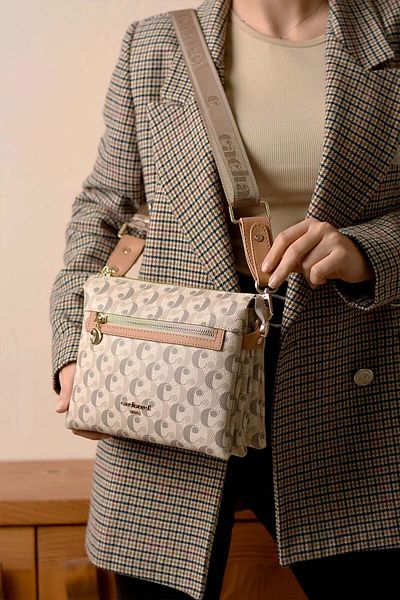 Cacharel Paris Women's 3 Compartment Long Cross Strap Shoulder & Hand Bag