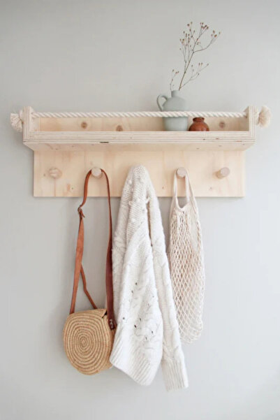 viveres Rustica  -  Ahşap Duvar Askısı | Dekoratif Askılık & Raf | Hol, Banyo...