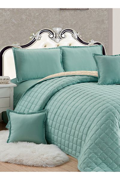 Generic Compressed two-sided Comforter Set Twin Size Tow color, 4 Pieces, Single Size