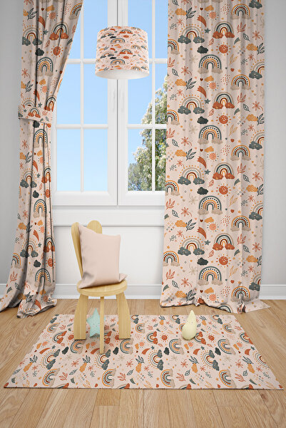 BelezaHome Bohemian Rainbow Decorative Children's Room Background Curtain