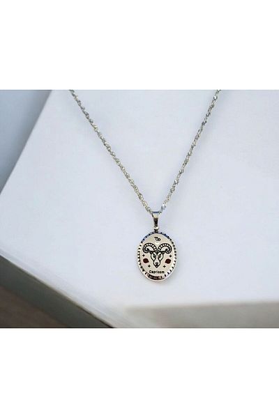 AKSESUARIM Women's Enameled Steel Zodiac Necklace