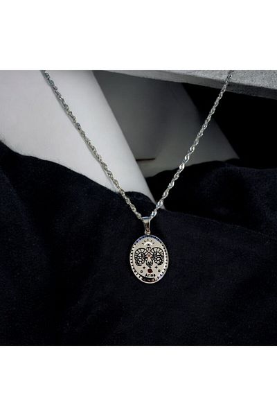 AKSESUARIM Women's Enameled Steel Zodiac Necklace