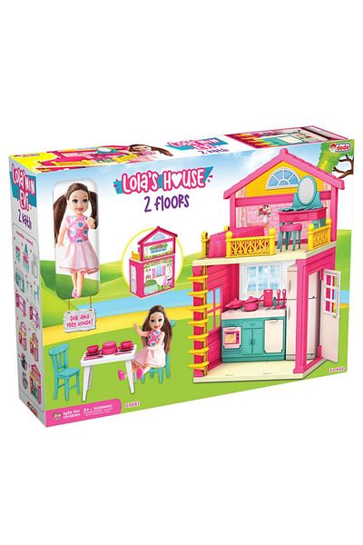 a v d a Lola's 2-Storey House - Dollhouse Set (Doll Included)