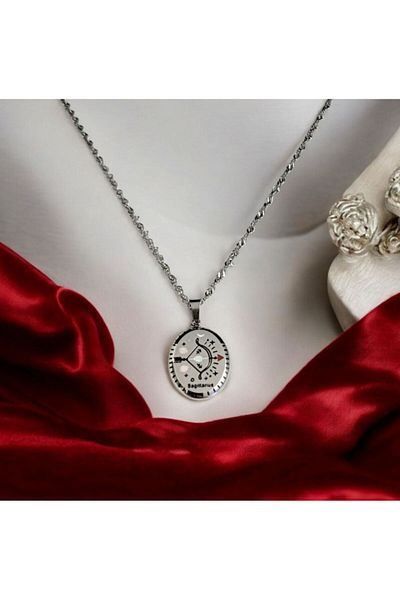 AKSESUARIM Women's Enameled Steel Zodiac Necklace