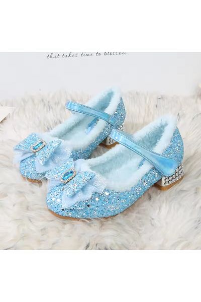 ARDSU Pantofi Disney pentru fete cu toc înalt Treasure Crystal, pantofi prințesa Elsa