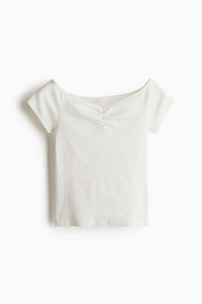 H&M Ribbed boat-neck top