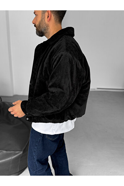 çerme Μαύρο βελούδινο μπουφάν με γιακά