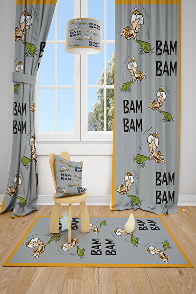 BelezaHome ستارة خلفية لغرفة الأطفال مزخرفة باللون الأصفر والرمادي