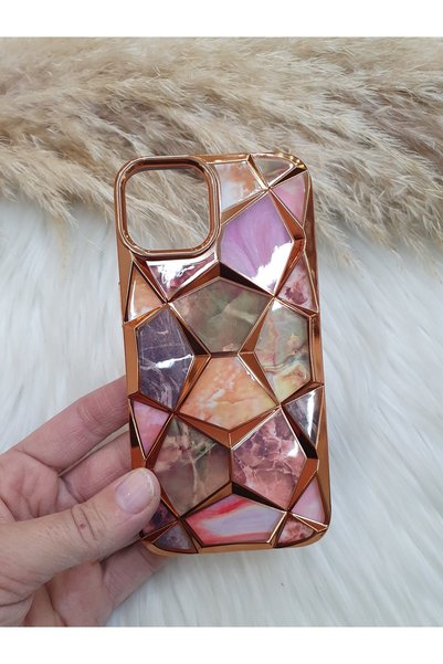 Aksesuarda Moda حافظة هندسية متوافقة مع هاتف Iphone 15 Plus بنمط ماسي شفاف أو...