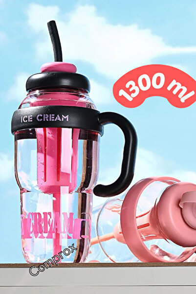 Comprox Ice Cream Detox Water Bottle – 1300ml Bpa Free Big Mug Ice Bottle -Sports Flask