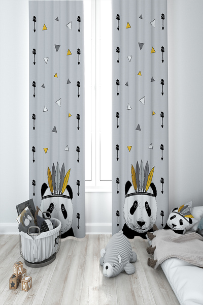 BelezaHome Gray Panda Decorative Pendant Lamp Children's Room Chandelier