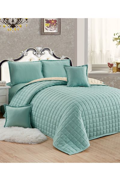 Generic Compressed two-sided Comforter Set Twin Size Tow color, 4 Pieces, Single Size