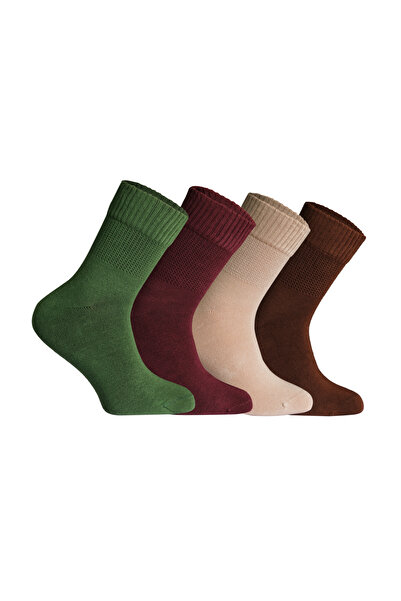 LOVE RAİN FASHİON Comfort Serisi 4 'lü Unisex Bambu Organik Diyabetik Günlük Çorap