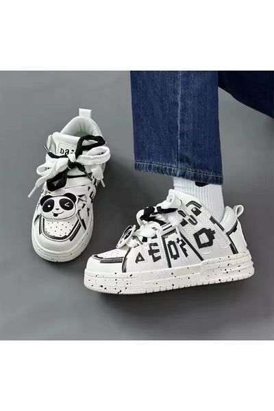 ARDSU Pantofi de damă alb cu model panda