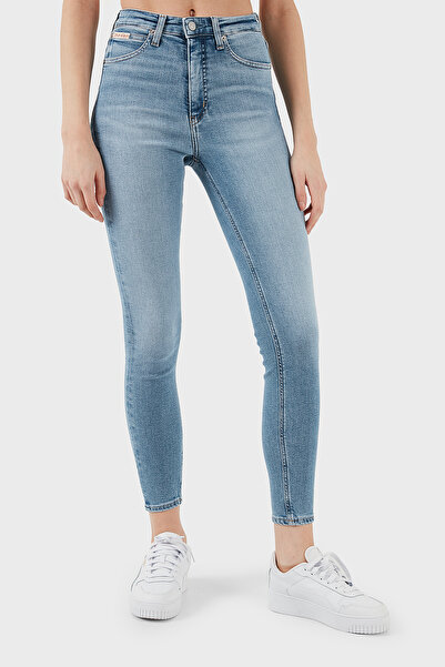 Calvin Klein Streç Pamuklu Slim Fit Yüksek Bel Süper Dar Paça Jeans J20J2244861AA KOT PANTOLON