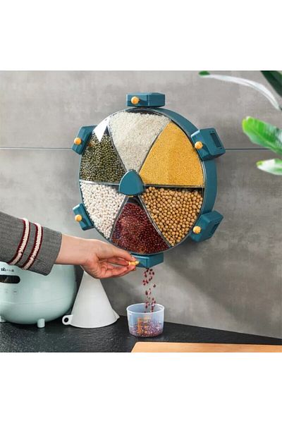 1st Revolving pill storage box with 6 compartments